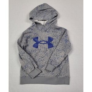 Under Armour Speckled Grey UA Logo Pullover Hoodie Sweatshirt Boy's Size 5